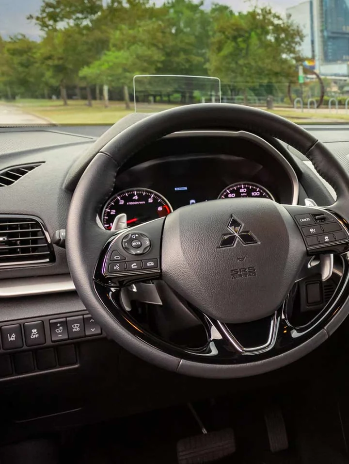 Mitsubishi Eclipse Cross driver-focused dashboard and steering wheel