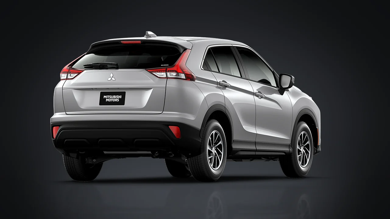 Silver Mitsubishi Eclipse Cross rear with split tail lights