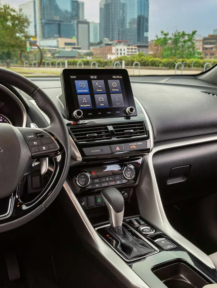 Mitsubishi Eclipse Cross touchscreen display and climate controls